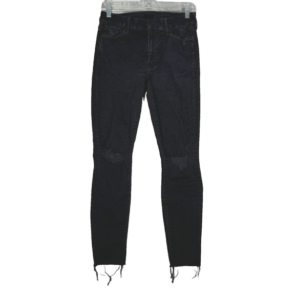 Mother Jeans Womens 4 28" Washed Black The Looker Ankle Fray Gold Bolt‎ Casual - Picture 1 of 13